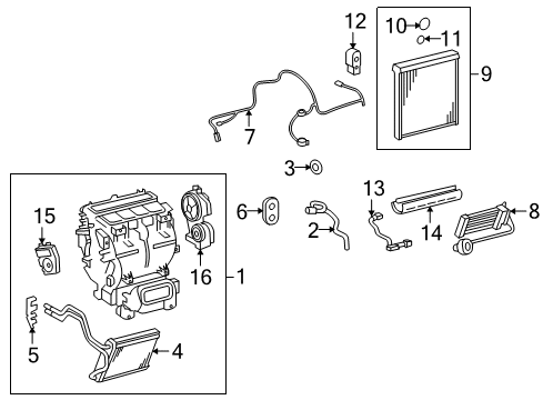 2011 Toyota Highlander HVAC Case Diagram