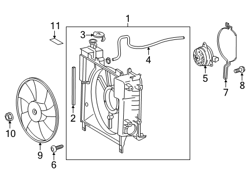 2015 Scion iQ Cooling System, Radiator, Water Pump, Cooling Fan Diagram