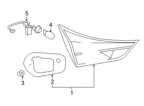 2018 Toyota Corolla iM Gasket, Rear Lamp, LH Diagram for 81594-12160