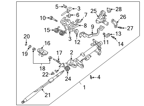 2003 Toyota Prius Clamp, Steering Column, Upper Diagram for 45271-16020