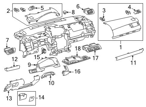 2014 Toyota Camry Cluster & Switches, Instrument Panel Diagram 6 - Thumbnail