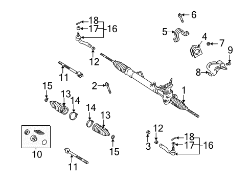 2005 Scion xB Gasket Kit, Power Steering Gear Diagram for 04445-52010