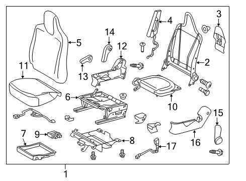 2015 Scion iQ Passenger Seat Components Diagram