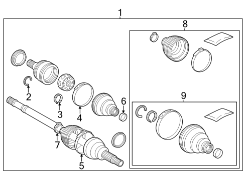 2023 Toyota Crown Axle Shaft - Rear Diagram