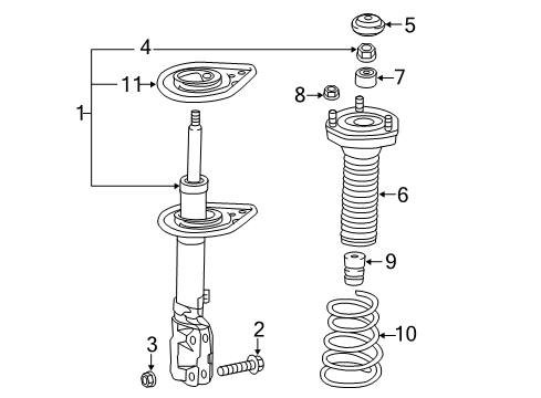 2017 Toyota Avalon Struts & Components - Rear Diagram