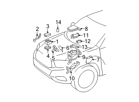 2011 Toyota Highlander Relay Box Upper Cover Diagram for 82662-0E100