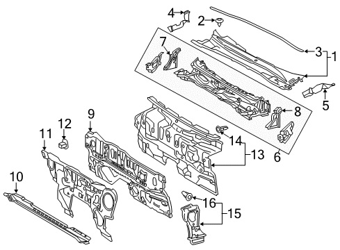 2020 Toyota Camry Cowl Diagram