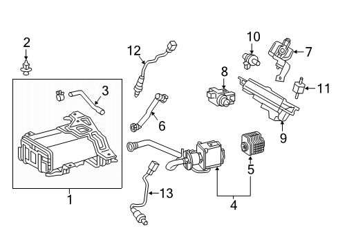 Leak Detection Pump Sub-Assembly, Charcoal Canister Diagram for 90910-14005