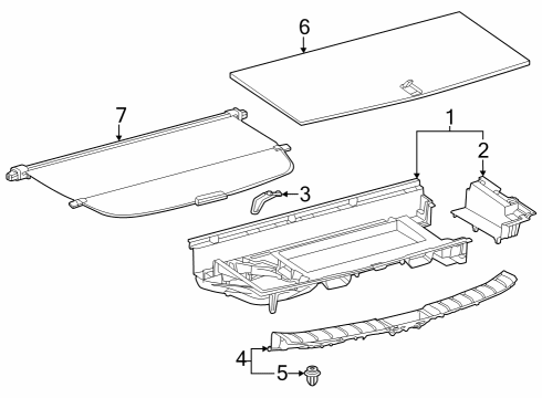 2024 Toyota Grand Highlander Rear Compartment Diagram for 64993-0E260