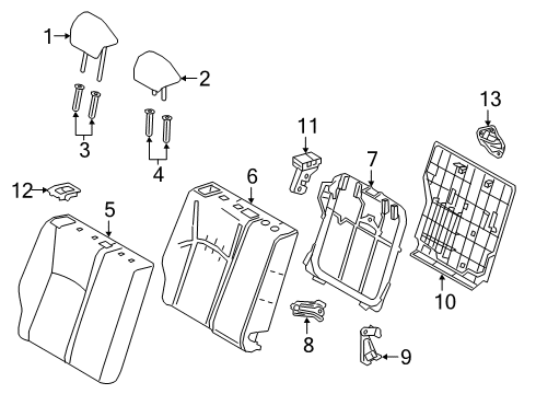 2019 Toyota C-HR Rear Seat Cover Sub-Assembly Diagram for 71077-10A90-C2