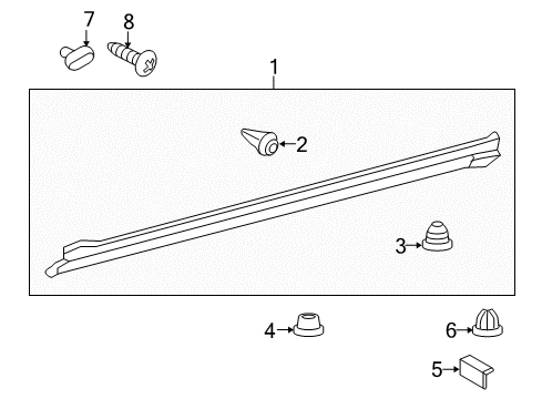 2012 Toyota 4Runner MOULDING Sub-Assembly, R Diagram for 75806-35100