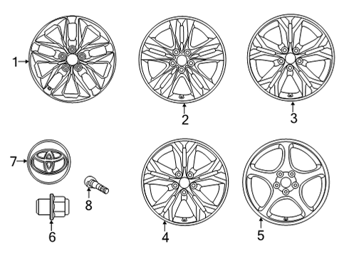 2022 Toyota Sienna Wheel Sub-Assembly, Clad Diagram for 4260D-08010