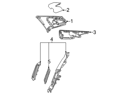 2023 Toyota Mirai Interior Trim - Quarter Panels Diagram