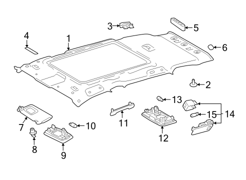 2019 Toyota RAV4 Interior Trim - Roof Diagram 1 - Thumbnail