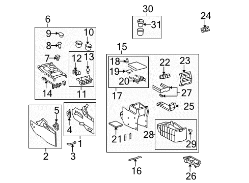 2010 Toyota Highlander Console Diagram 2 - Thumbnail