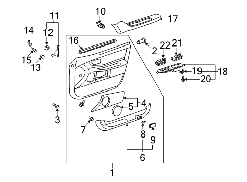 2004 Toyota Avalon Interior Trim - Front Door Diagram