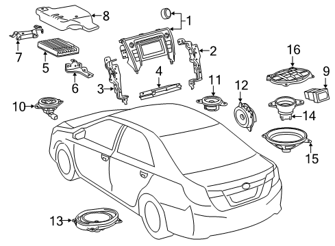 2017 Toyota Camry Speaker Assembly, Radio Diagram for 86160-0WW70