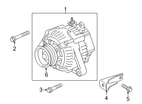 2018 Toyota Highlander Pulley, Alternator W/Clutch Diagram for 27415-0W021