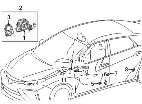 2017 Toyota Mirai Sensor Assembly, Air Bag Diagram for 89170-62020