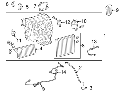 2023 Toyota Crown A/C Evaporator & Heater Components Diagram