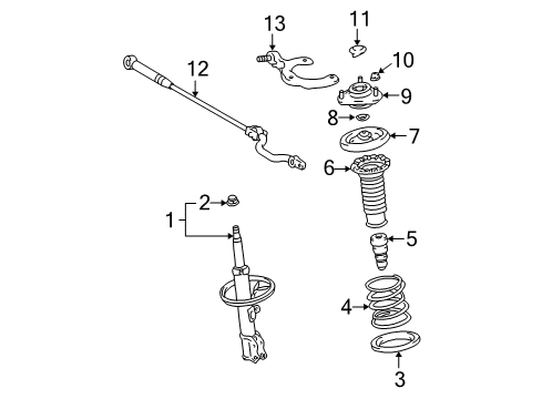 2005 Toyota Corolla Struts & Components - Front Diagram