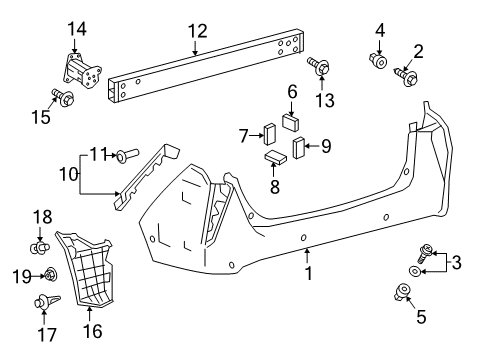 2018 Toyota Prius Rear Bumper Diagram