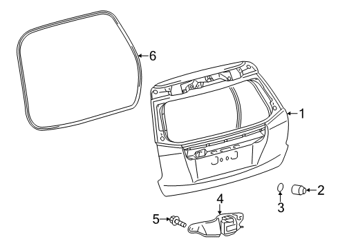 2016 Toyota Prius V Gate & Hardware Diagram