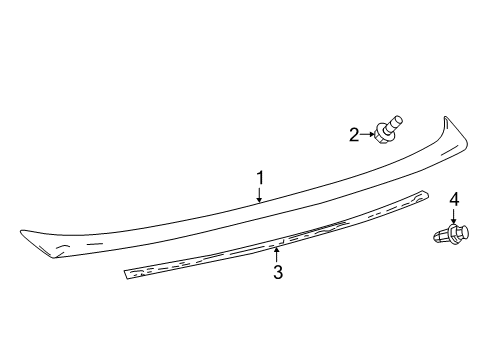 2018 Toyota Camry Spoiler Sub-Assembly, Rear Diagram for 76085-33110-C0