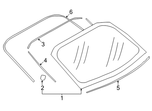 2023 Toyota GR86 Glass, Reveal Moldings Diagram 2 - Thumbnail