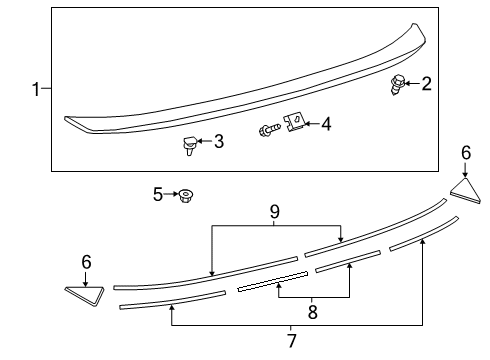 2020 Toyota Corolla Protector, Rr SPOILE Diagram for 76873-02070