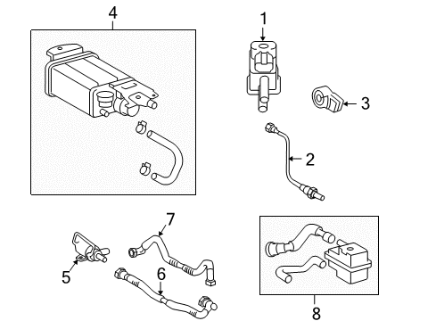 2011 Toyota Camry Valve Assy, Vacuum Switching Diagram for 25860-0H080