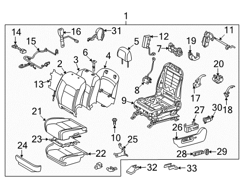 2009 Toyota Land Cruiser Cap, Seat Adjuster Cover, LH Diagram for 71848-33010