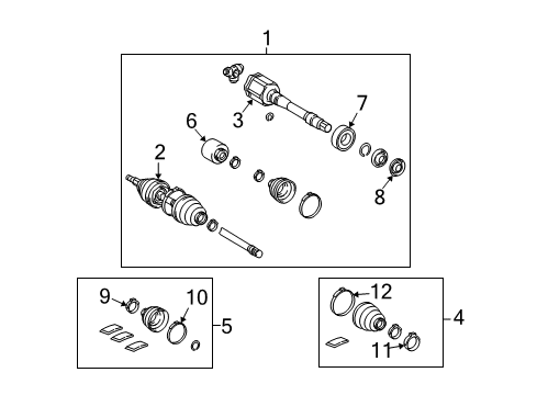 2010 Toyota Venza Drive Axles - Front Diagram