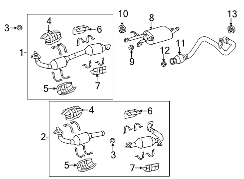 2019 Toyota Tundra Exhaust Components Diagram 1 - Thumbnail