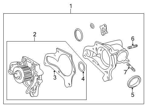 1997 Toyota RAV4 Gasket, Water Pump Cover Diagram for 16124-88460