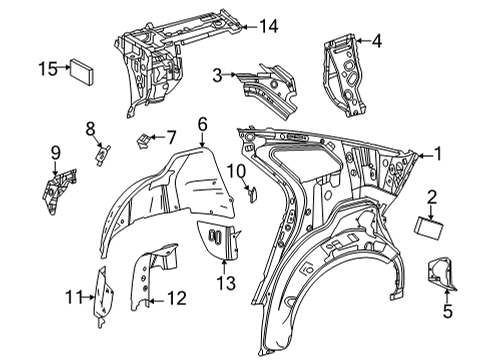 2020 Toyota Mirai Extension, Quarter Panel Diagram for 61626-62010