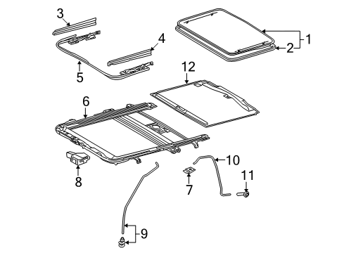 2013 Toyota 4Runner Sunroof, Body Diagram