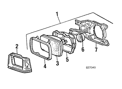 1984 Toyota Starlet Screw, Headlamp Adjusting Diagram for 81131-10031