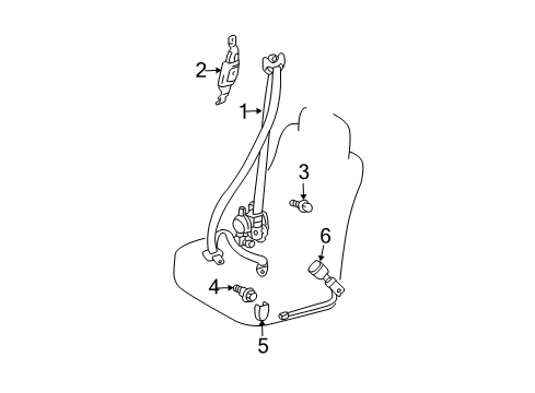 2006 Toyota Highlander Seat Belt Diagram 2 - Thumbnail