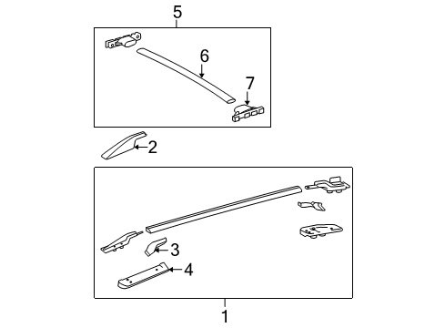 2006 Toyota RAV4 Rack Assembly, Roof, LH Diagram for 63470-0R010-C0