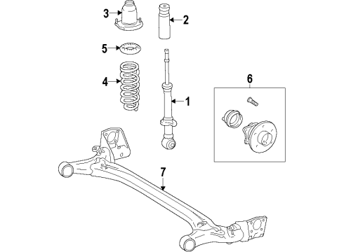 2017 Toyota Corolla Rear Suspension Components, Stabilizer Bar Diagram 2 - Thumbnail