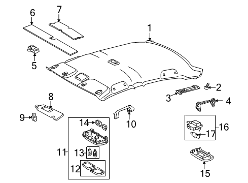 2013 Toyota Corolla Interior Trim - Roof Diagram 2 - Thumbnail