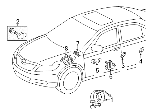 2011 Toyota Corolla Air Bag Components Diagram 2 - Thumbnail