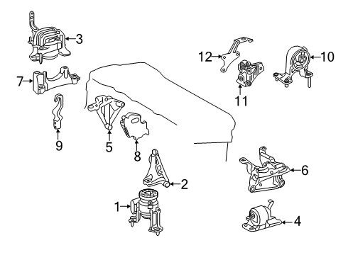 2020 Toyota RAV4 Engine & Trans Mounting Diagram 1 - Thumbnail