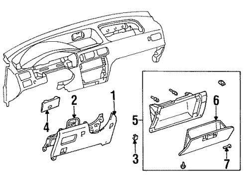 1997 Toyota Paseo Panel, Instrument Panel Finish, Lower RH Diagram for 55045-16060-B1