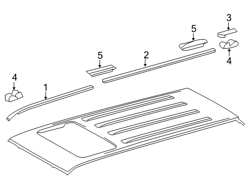 2016 Toyota 4Runner Exterior Trim - Roof Diagram 1 - Thumbnail