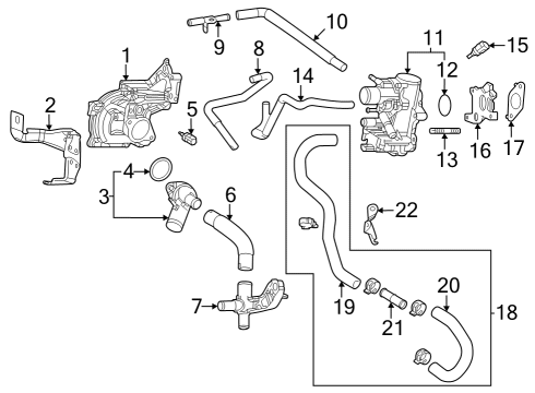 2024 Toyota Grand Highlander HOSE, WATER BY-PASS Diagram for 16282-25130