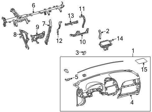 2009 Toyota Sienna RETAINER, Instrument Finish Panel, Lower Diagram for 55428-08020