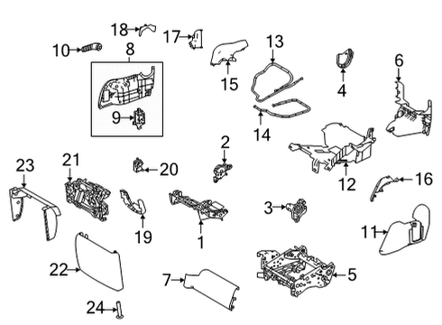 2021 Toyota Sienna Under Cover, Gray, Passenger Side Diagram for 72907-08050-B0