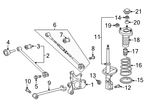 2010 Toyota Highlander Coil Spring, Rear Diagram for 48231-48470